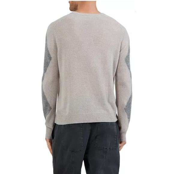 NWT ATM Cashmere Argyle Sweater Grey Large - Picture 2 of 3